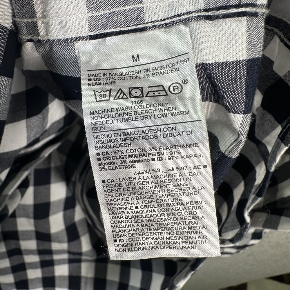 Old Navy Boys Medium Everyday Shirt Checkered Long Sleeve Black White Button - Picture 7 of 10